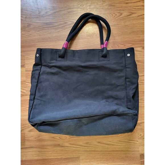 Vtg Hurley Extra Large Amazing Canvas Tote Bag Black with Adjustable Snap Sides - Picture 2 of 7